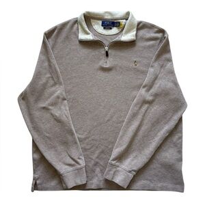 Polo Ralph Lauren Estate Rib Quarter Zip Light Brown XL